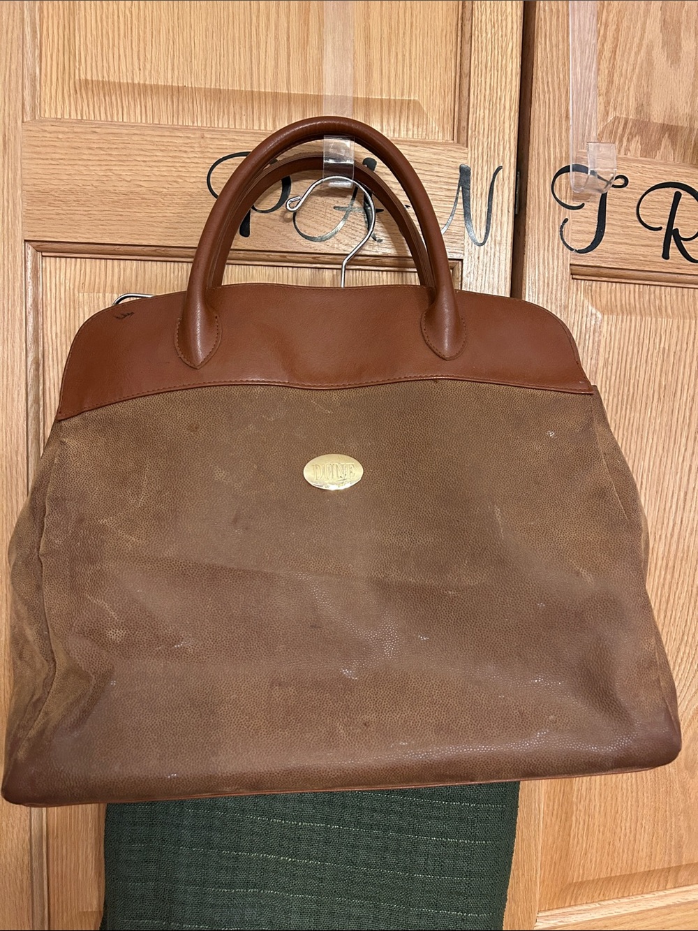 Brown Canvas & Leather Travel Tote - Unbranded